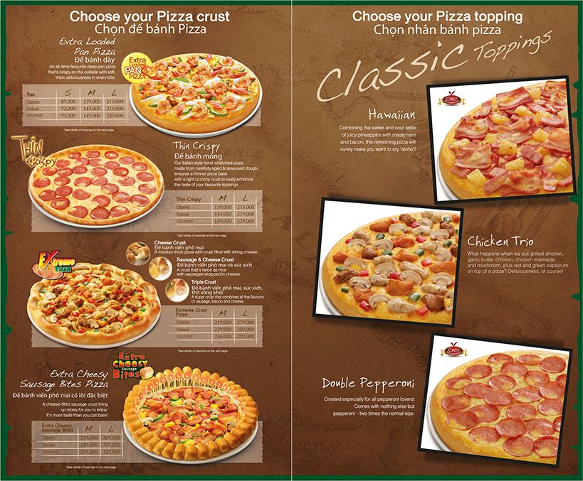 pizza company nguyen thai hoc menu pizza