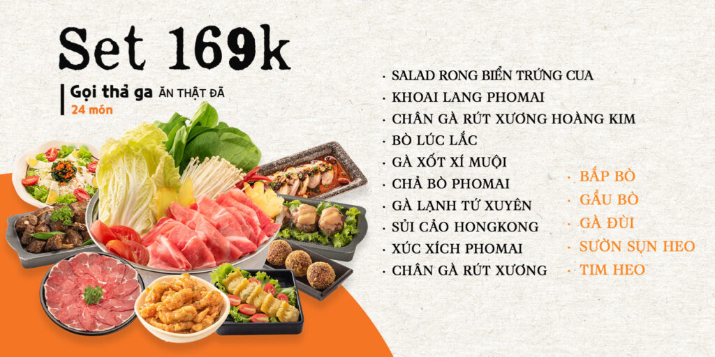 menu lau phan thai ha set 169k