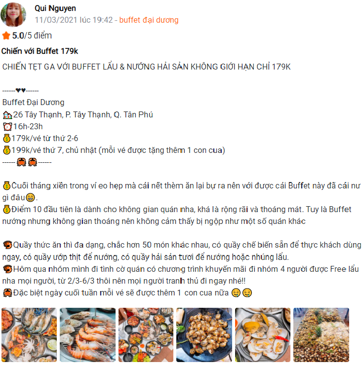 buffet dai duong review