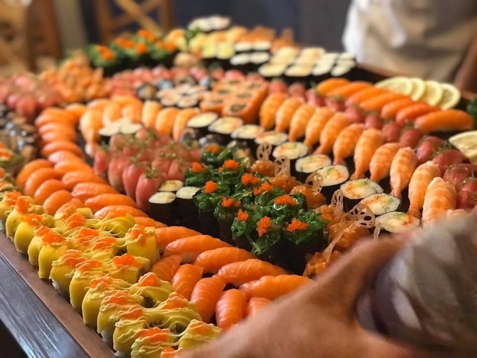 Tama River buffet sashimi